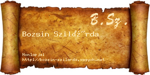 Bozsin Szilárda névjegykártya